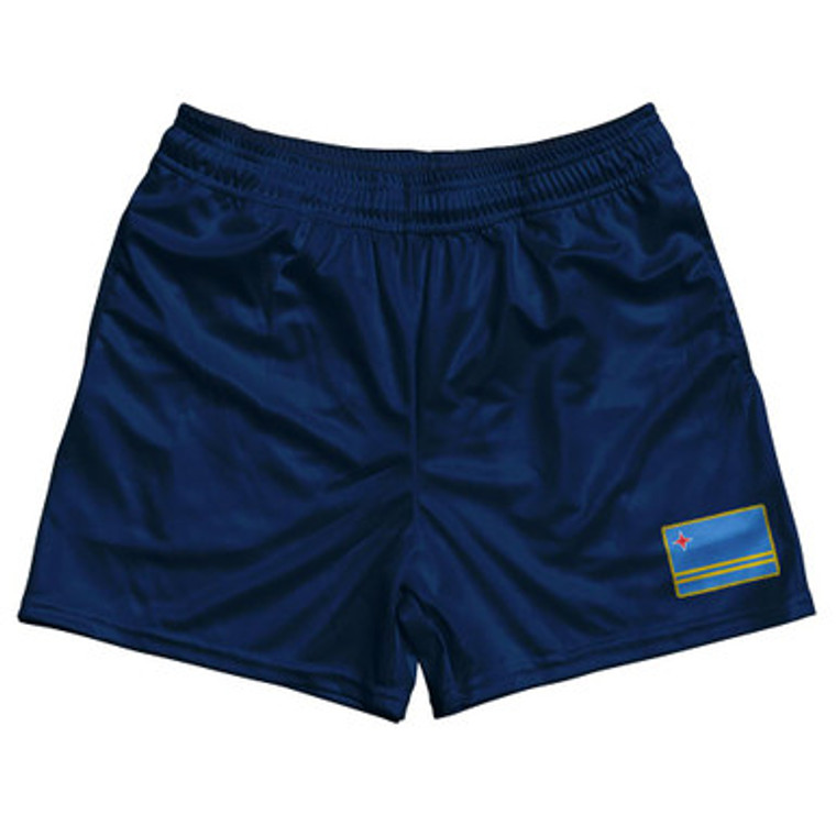 Aruba Country Heritage Flag Rugby Shorts Made In USA by Ultras