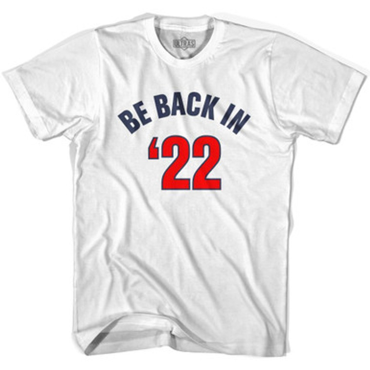 USA Soccer Be Back in 22 Womens Cotton Soccer Junior Cut T-shirt - White