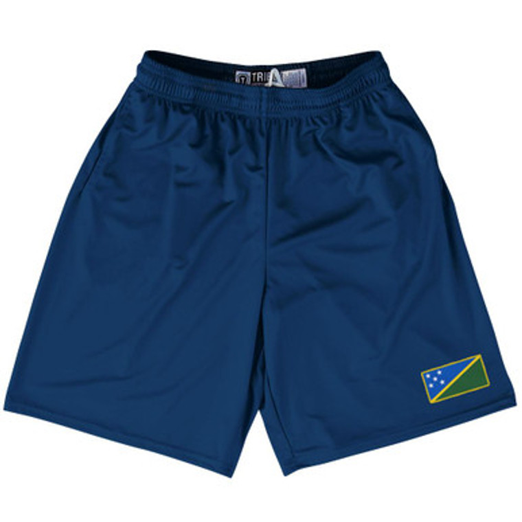 Solomon Islands Country Heritage Flag Lacrosse Shorts Made In USA by Ultras
