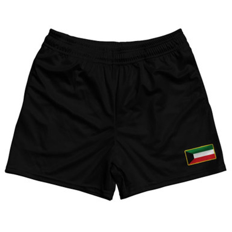 Kuwait Country Heritage Flag Rugby Shorts Made In USA by Ultras