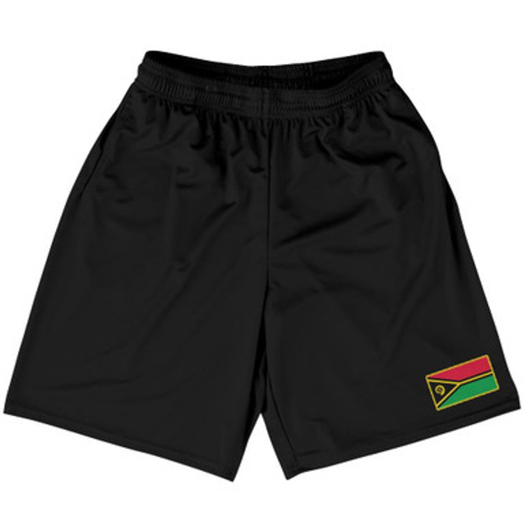 Vanuatu Country Heritage Flag Basketball Practice Shorts Made In USA by Ultras