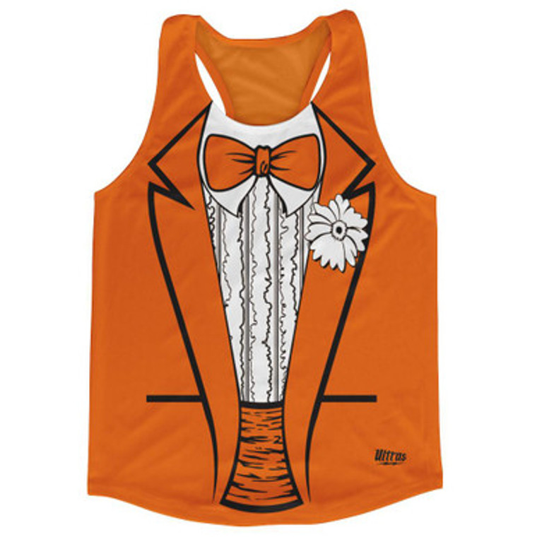 Orange Tuxedo Dumb and Dumber Running Tank Top Racerback Track and Cross Country Singlet Jersey Made In USA - Orange