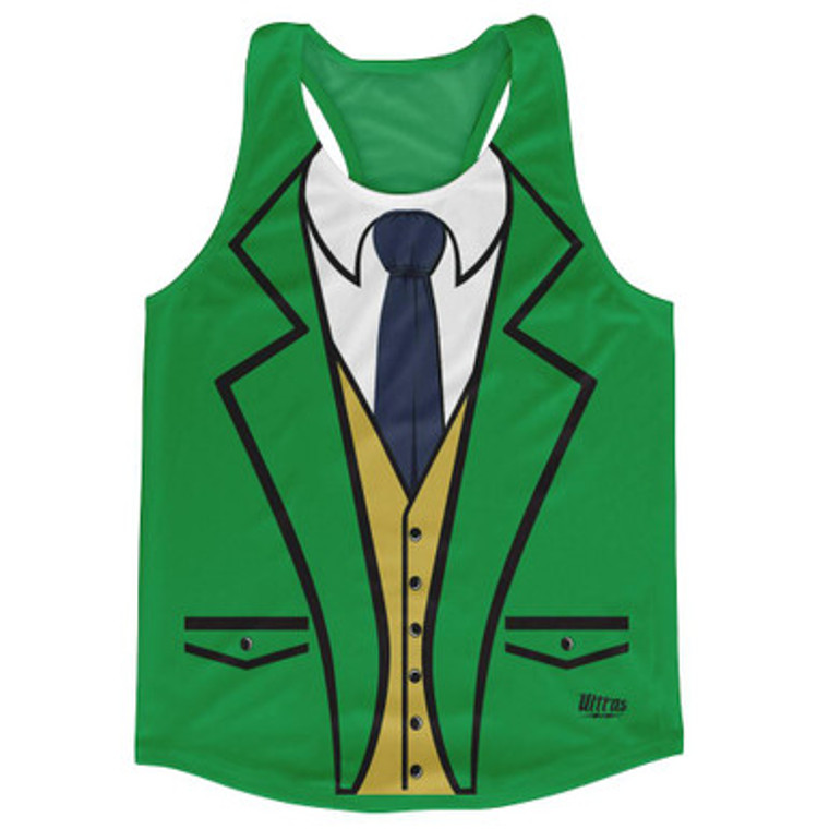 Leprechaun Tuxedo Running Tank Top Racerback Track and Cross Country Singlet Jersey Made In USA - Green
