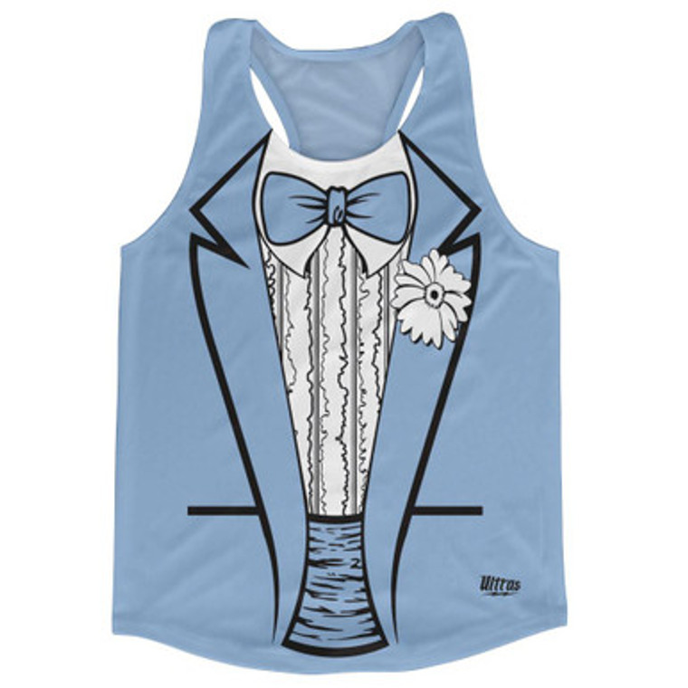 Carolina Blue Tuxedo Running Tank Top Racerback Track and Cross Country Singlet Jersey Made In USA - Carolina Blue