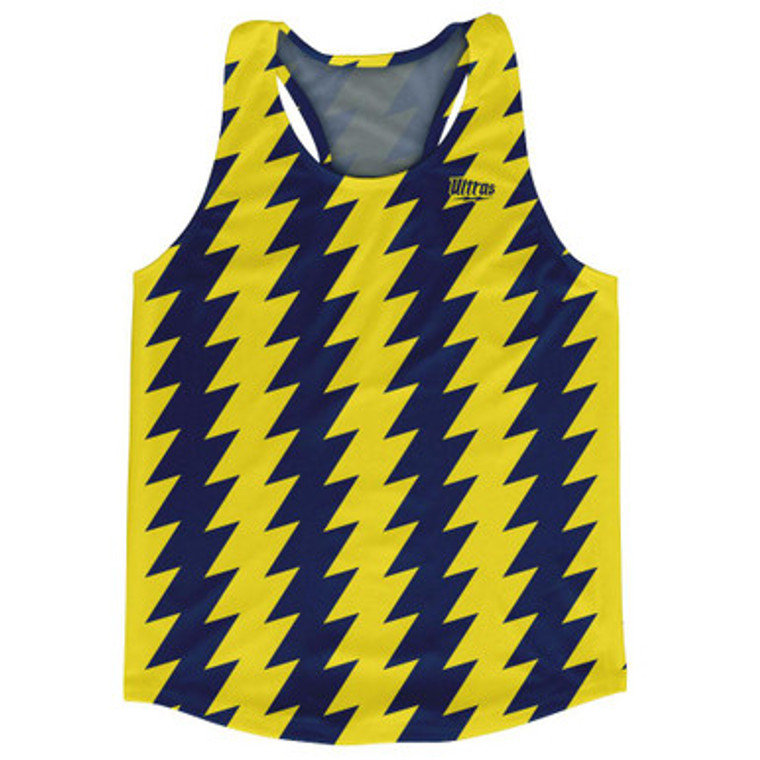 Ultras Navy Blue & Yellow Lighting Running Track Cross Country Racerback Tops Made In USA-Navy Blue & Yellow