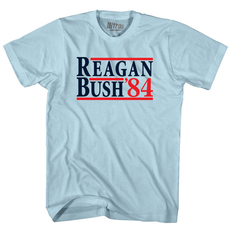 Reagan Bush 84 Adult Cotton T-shirt - Light Blue