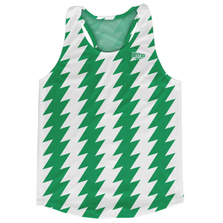 Ultras Kelly Green & White Lighting Running Track Cross Country Racerback Tops Made In USA-Kelly Green & White