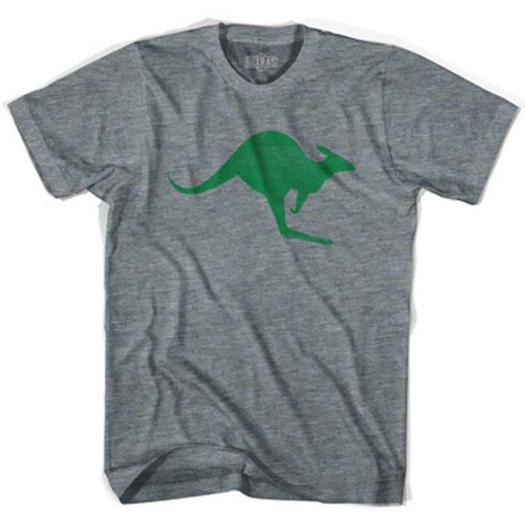 Australia Aussie Kangaroo Womens Tri-Blend Soccer Junior Cut T-shirt-Athletic Grey