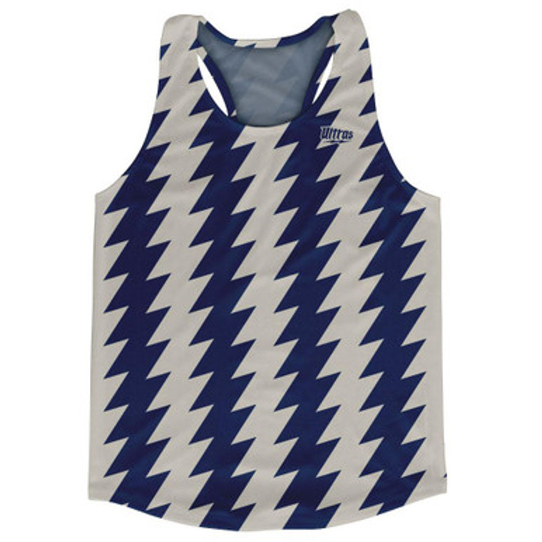 Ultras Navy Blue & Cool Grey Lighting Running Track Cross Country Racerback Tops Made In USA-Navy Blue & Cool Grey