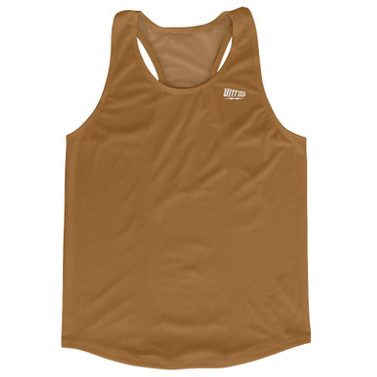 Brown Running Tank Top Racerback Track and Cross Country Singlet Jersey Made In USA - Brown