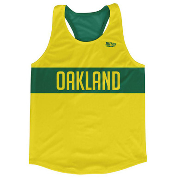 Oakland City Finish Line Running Tank Top Racerback Track and Cross Country Singlet Jersey Made In USA - Yellow