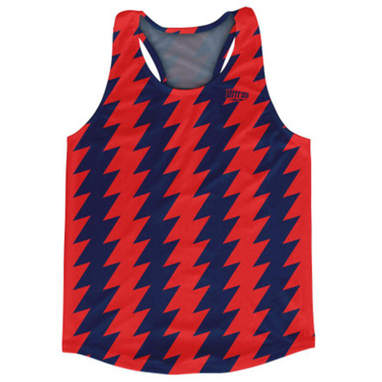 Ultras Navy Blue & Red Lighting Running Track Cross Country Racerback Tops Made In USA - Navy Blue & Red