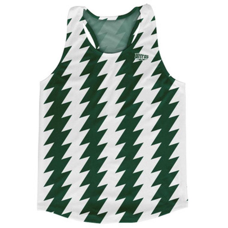 Ultras Forest Green & White Lighting Running Track Cross Country Racerback Tops Made In USA - Forest Green & White