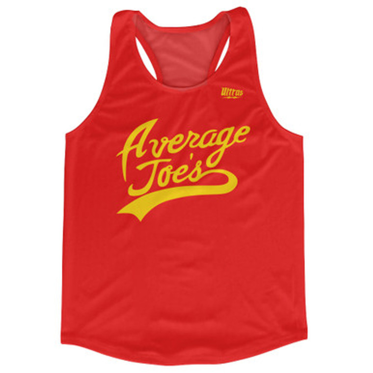 Average Joes Cursive Logo Running Racerback Tank Track Singlet Jersey Made In USA - Red