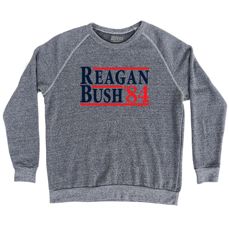 Reagan Bush 84 Adult Tri-Blend Sweatshirt - Athletic Grey