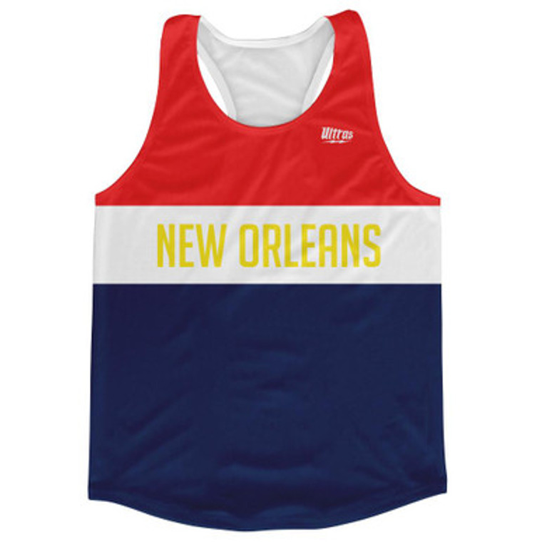 New Orleans City Finish Line Running Tank Top Racerback Track and Cross Country Singlet Jersey Made In USA - Blue