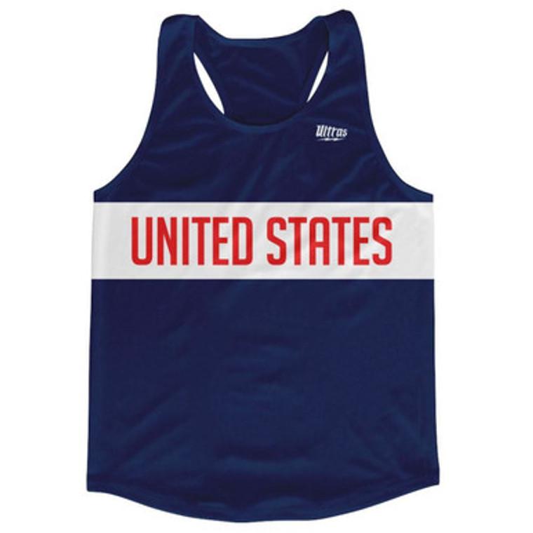 United States Country Finish Line Running Tank Top Racerback Track and Cross Country Singlet Jersey Made In USA - Royal Blue