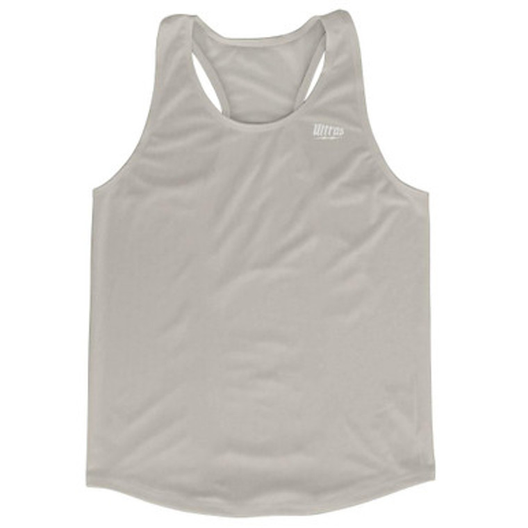 Cool Grey Running Tank Top Racerback Track and Cross Country Singlet Jersey Made In USA - Cool Grey