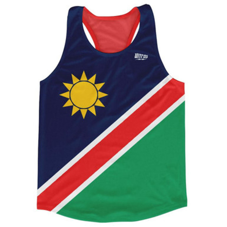 Namibia Country Flag Running Tank Top Racerback Track and Cross Country Singlet Jersey Made In USA - Blue Red Green