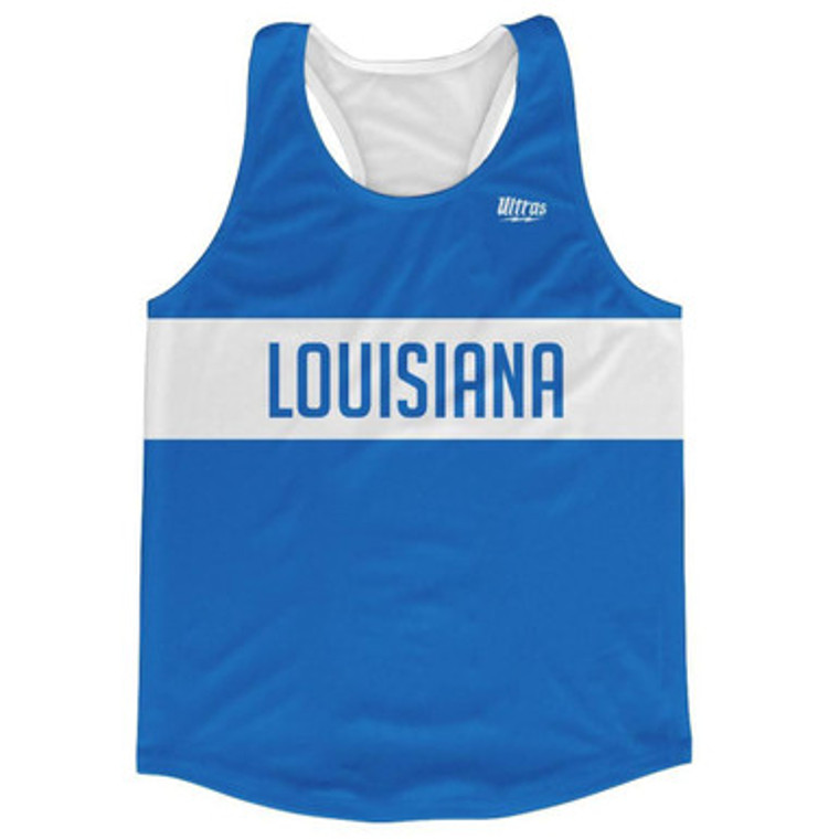 Louisiana Finish Line Running Tank Top Racerback Track and Cross Country Singlet Jersey Made In USA - Sky Blue
