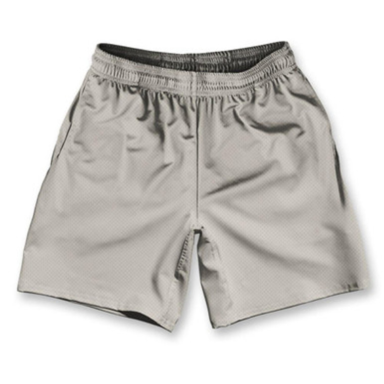 Cool Grey Athletic Running Fitness Exercise Shorts 7" Inseam Made in USA - Cool Grey