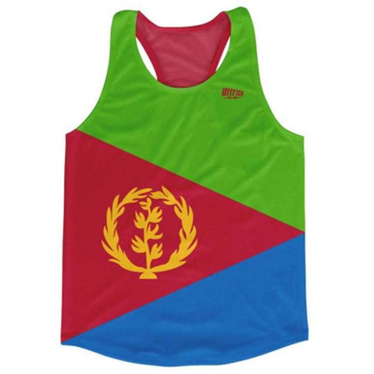 Eritrea Country Flag Running Tank Top Racerback Track and Cross Country Singlet Jersey Made In USA - Green Red Blue
