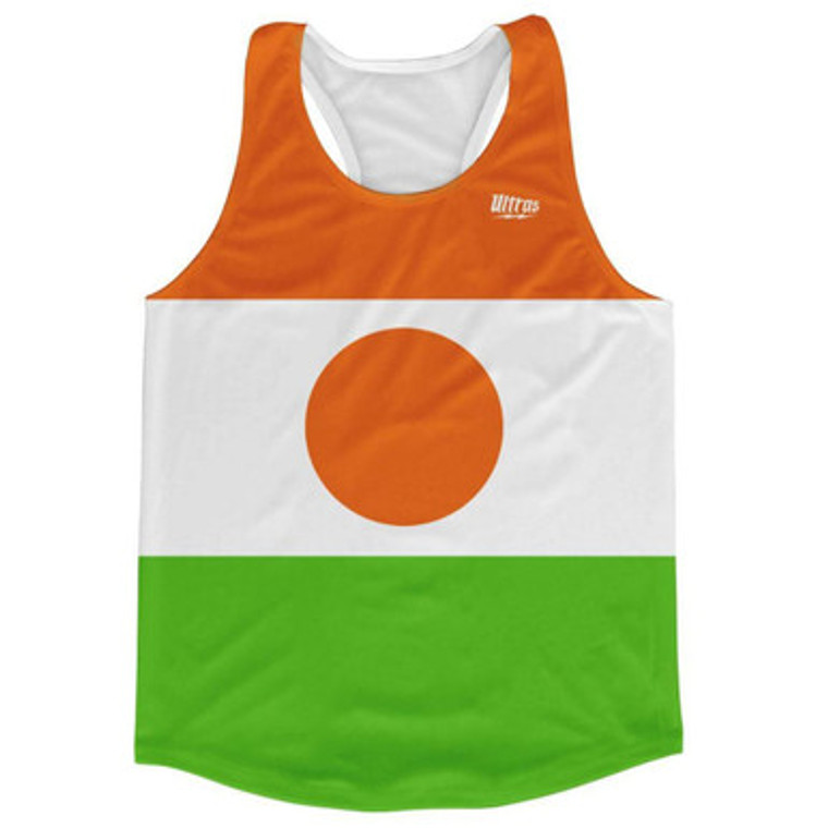 Niger Country Flag Running Tank Top Racerback Track and Cross Country Singlet Jersey Made In USA - Orange Green