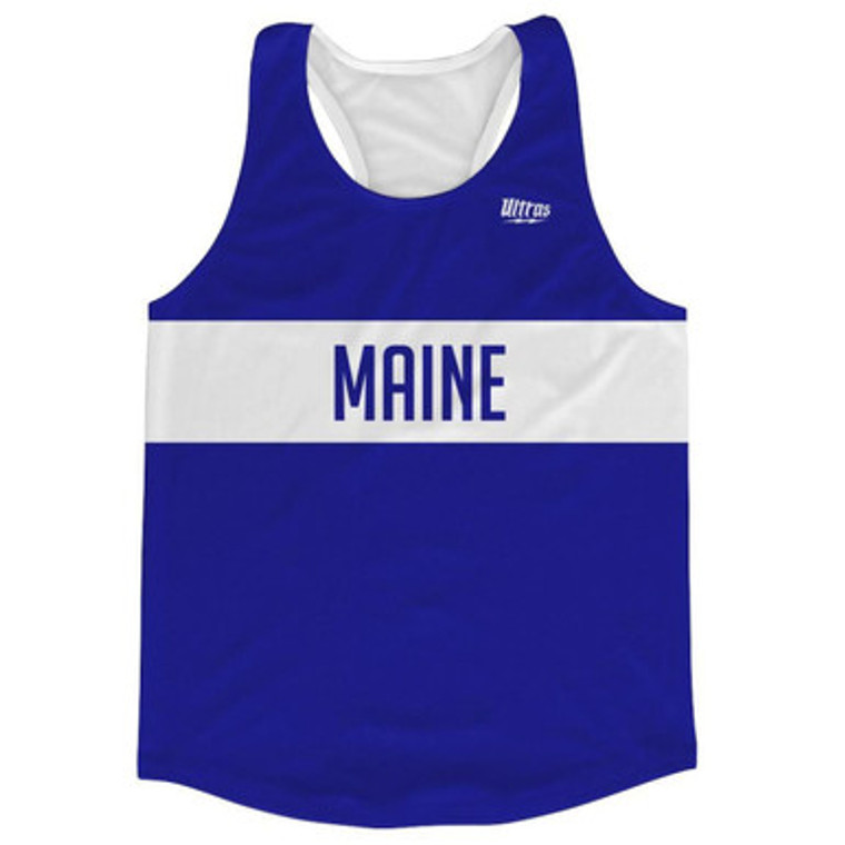 Maine Finish Line Running Tank Top Racerback Track and Cross Country Singlet Jersey Made In USA - Royal Blue