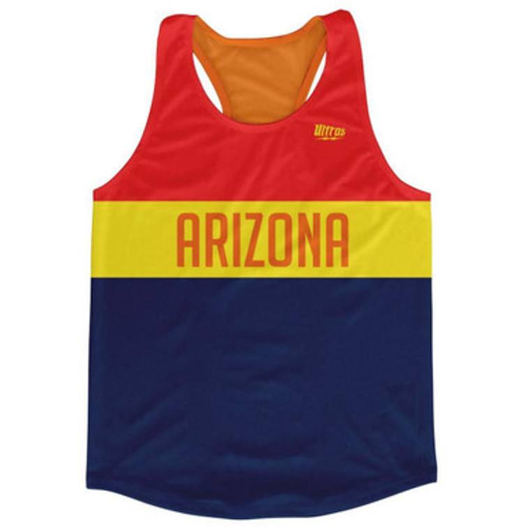 Arizona Finish Line Running Tank Top Racerback Track and Cross Country Singlet Jersey Made In USA - Blue Yellow