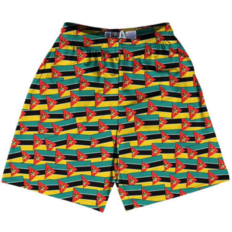 Tribe Mozambique Party Flags Lacrosse Shorts Made in USA - Multi