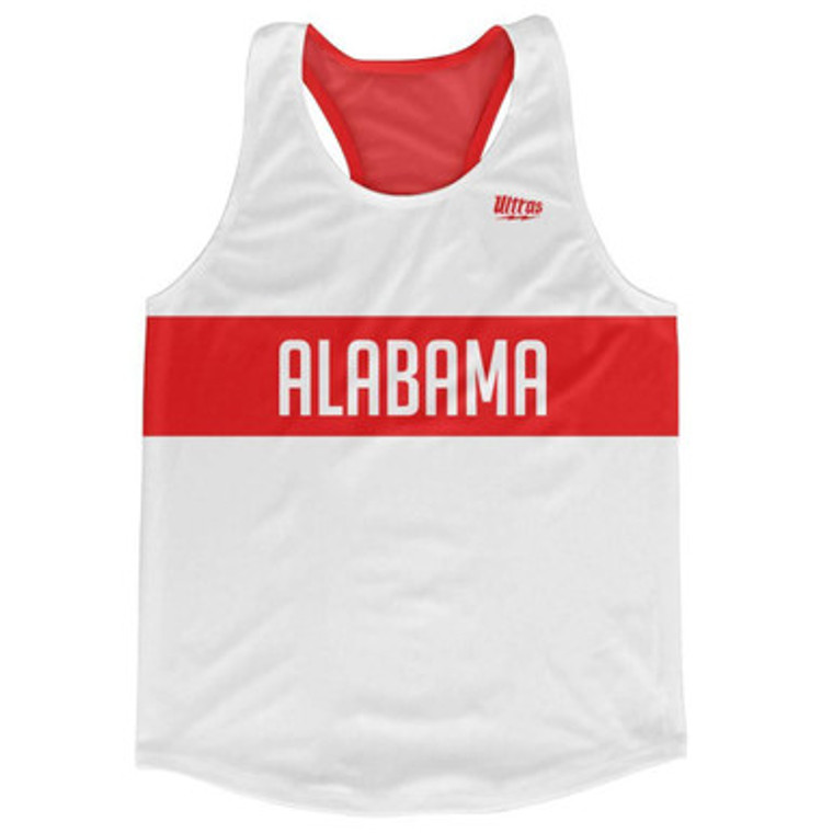 Alabama Finish Line Running Tank Top Racerback Track and Cross Country Singlet Jersey Made In USA - White Red