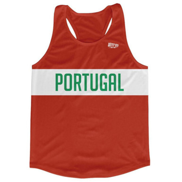 Portugal Country Finish Line Running Tank Top Racerback Track and Cross Country Singlet Jersey Made In USA - Red White