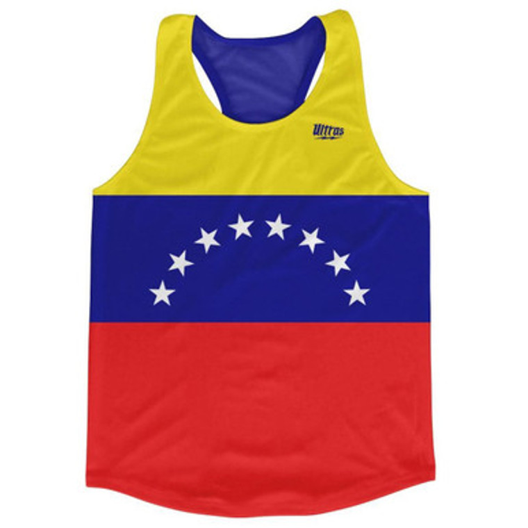 Venezuela Country Flag Running Tank Top Racerback Track and Cross Country Singlet Jersey Made In USA - Blue Red Yellow
