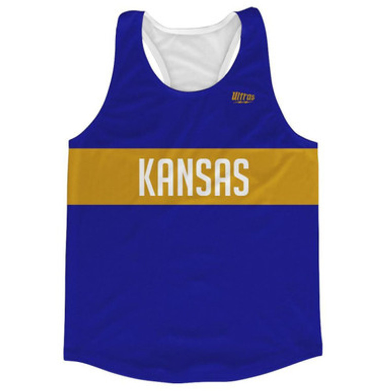 Kansas Finish Line Running Tank Top Racerback Track and Cross Country Singlet Jersey Made In USA-Navy