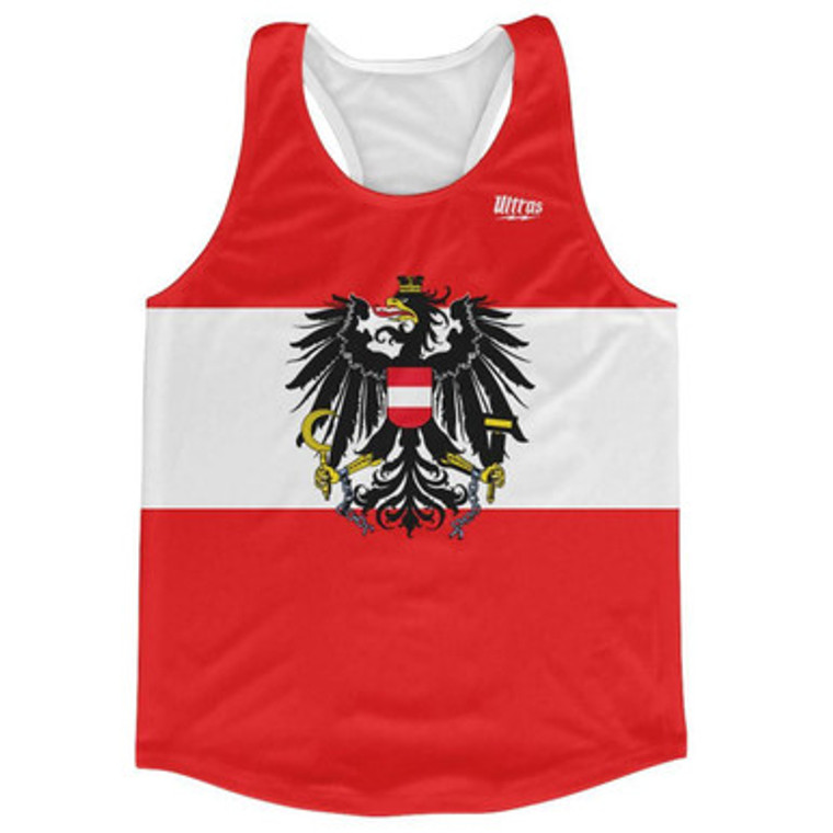 Austria Country Flag Running Tank Top Racerback Track and Cross Country Singlet Jersey Made In USA - Red White