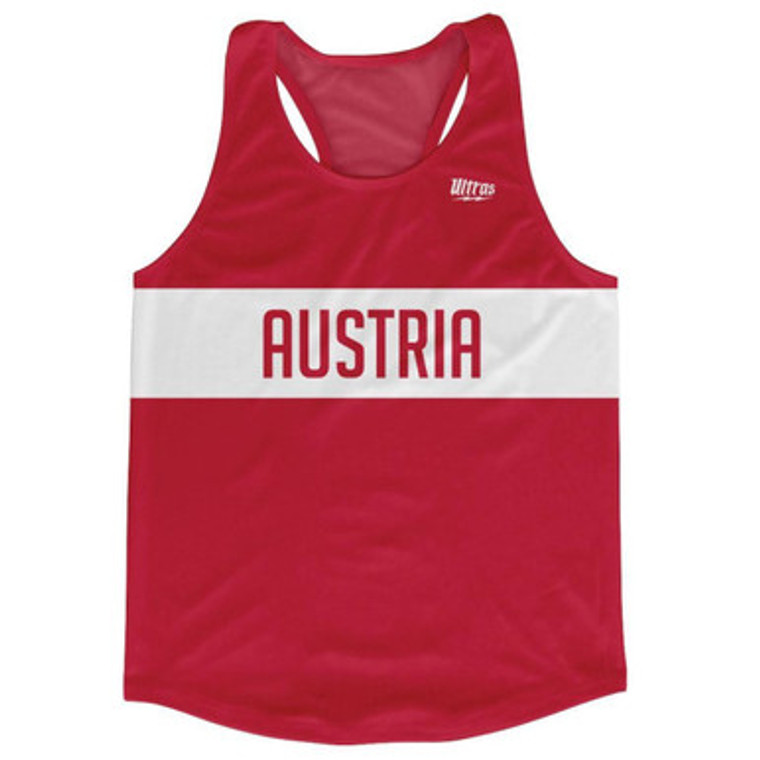 Austria Country Finish Line Running Tank Top Racerback Track and Cross Country Singlet Jersey Made In USA - Red White