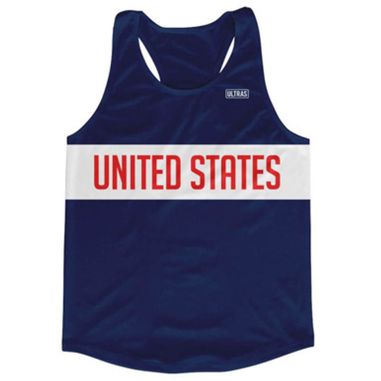 United States Running Tank Top Racerback Track and Cross Country Singlet Jersey Made In USA-Navy