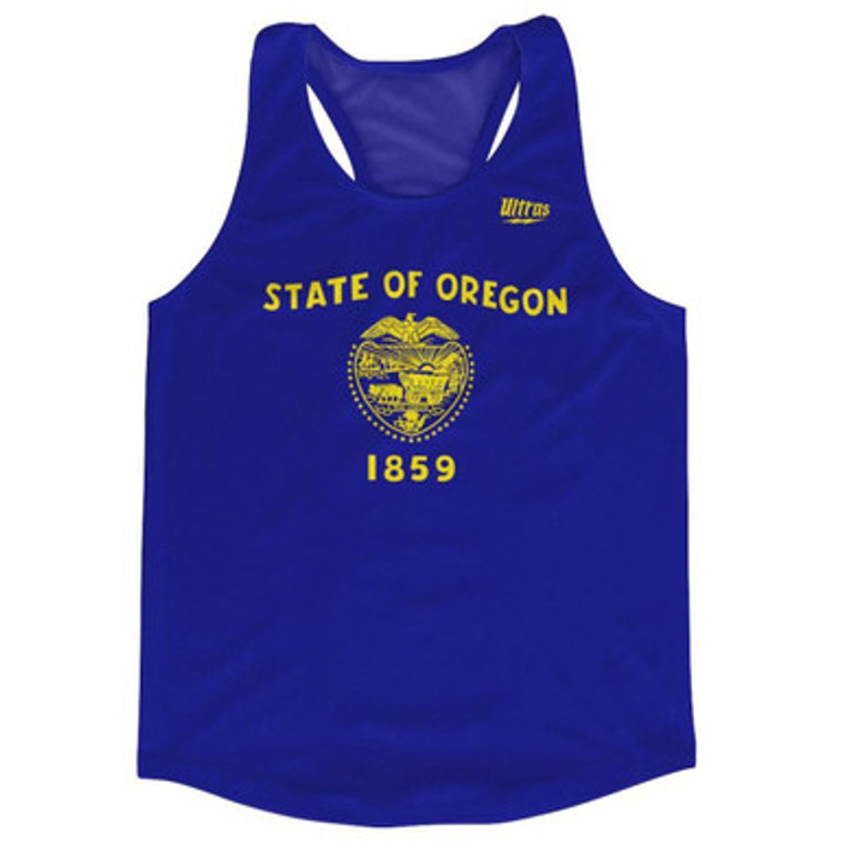 Oregon State Flag Running Tank Top Racerback Track and Cross Country Singlet Jersey Made In USA - Royal Blue