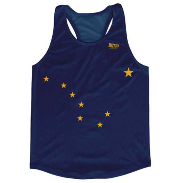 Alaska State Flag Running Tank Top Racerback Track and Cross Country Singlet Jersey Made In USA-Navy