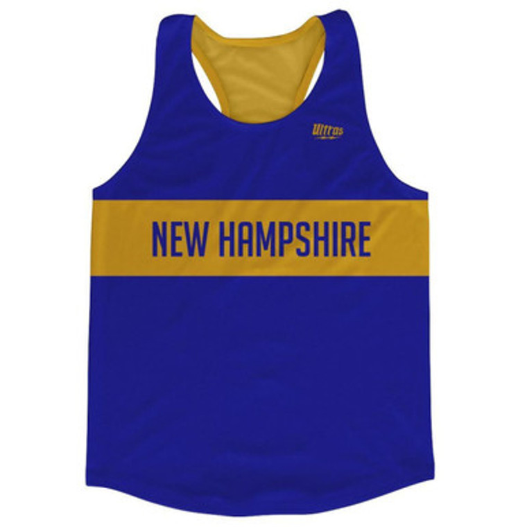 New Hampshire Finish Line Running Tank Top Racerback Track and Cross Country Singlet Jersey Made In USA - Royal Blue