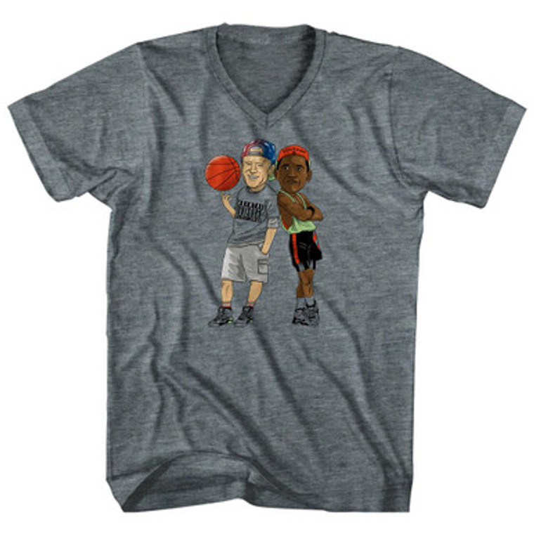 Billy Joe And Sydney Barak White Men Can't Jump Basketball Adult Tri-Blend V-Neck T-Shirt by Ultras