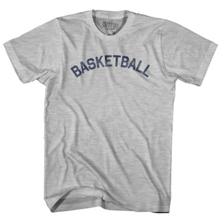 Basketball Womens Cotton Junior Cut T-Shirt-Grey Heather