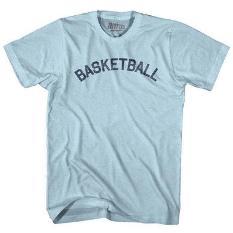 Basketball Adult Cotton T-Shirt-Light Blue