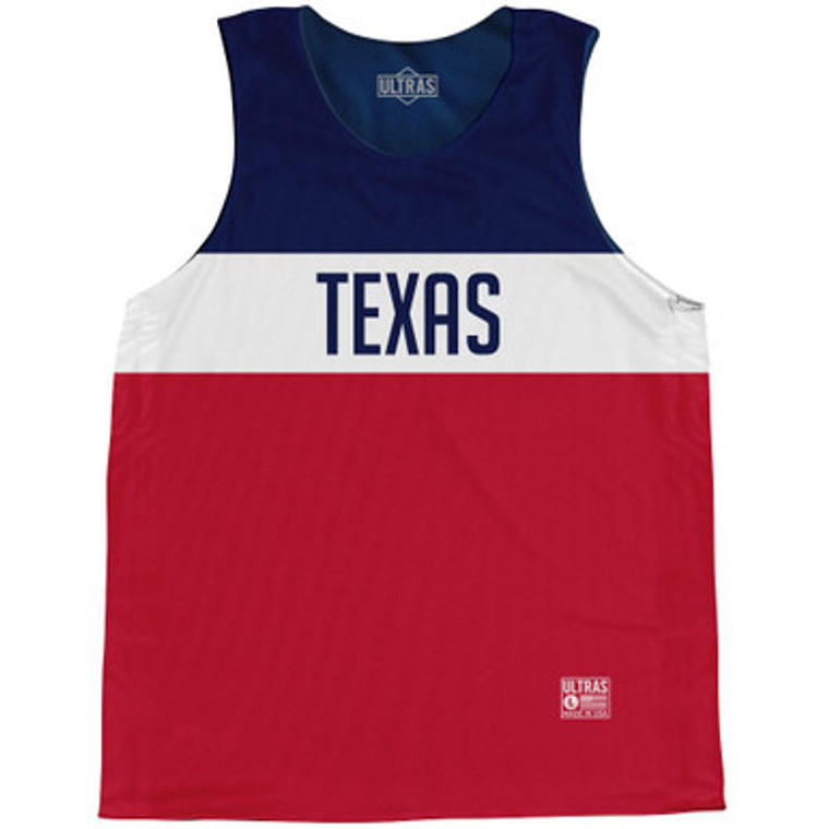 Texas Finish Line State Flag Basketball Singlets - Red White