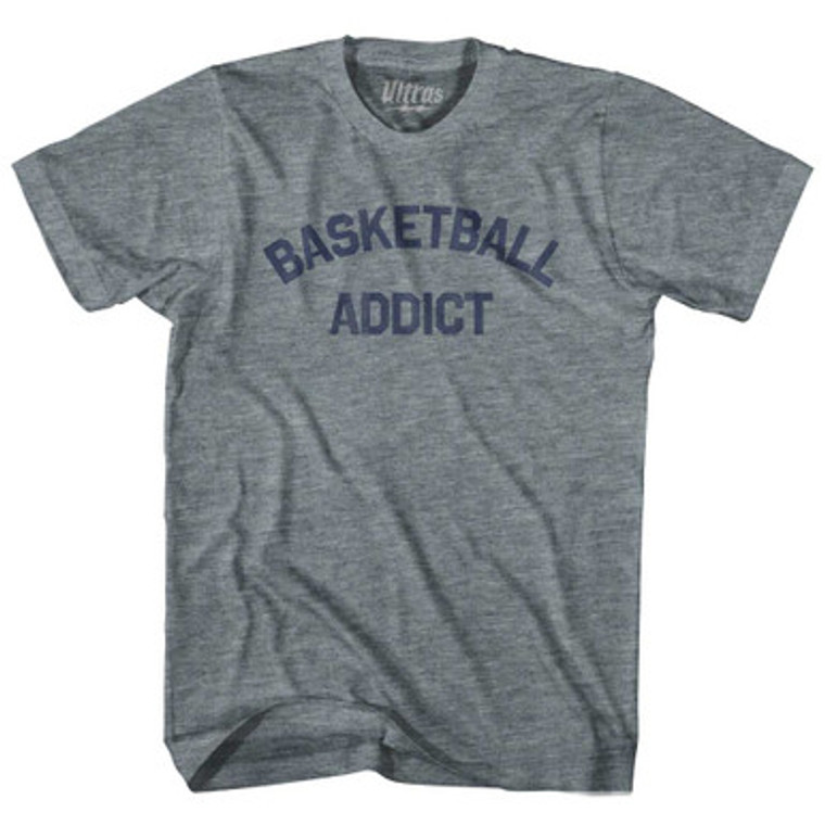 Basketball Addict Youth Tri-Blend T-shirt-Athletic Grey