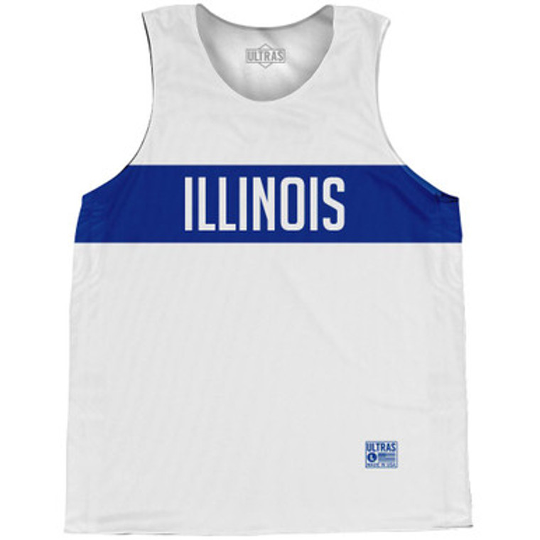 Illinois Finish Line State Flag Basketball Singlets - White