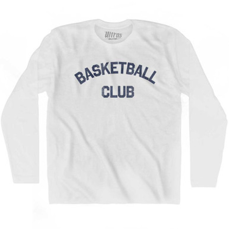 Basketball Club Adult Cotton Long Sleeve T-shirt White