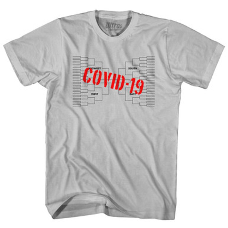 Covid-19 Bracket Busted March Basketball Tournament Adult Cotton T-shirt-Cool Grey