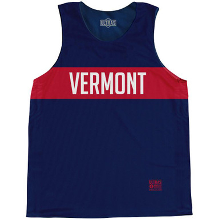 Vermont Finish Line State Flag Basketball Singlets - Navy