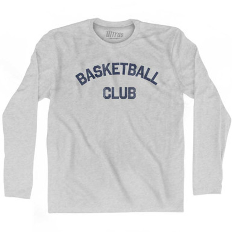 Basketball Club Adult Cotton Long Sleeve T-shirt Grey Heather